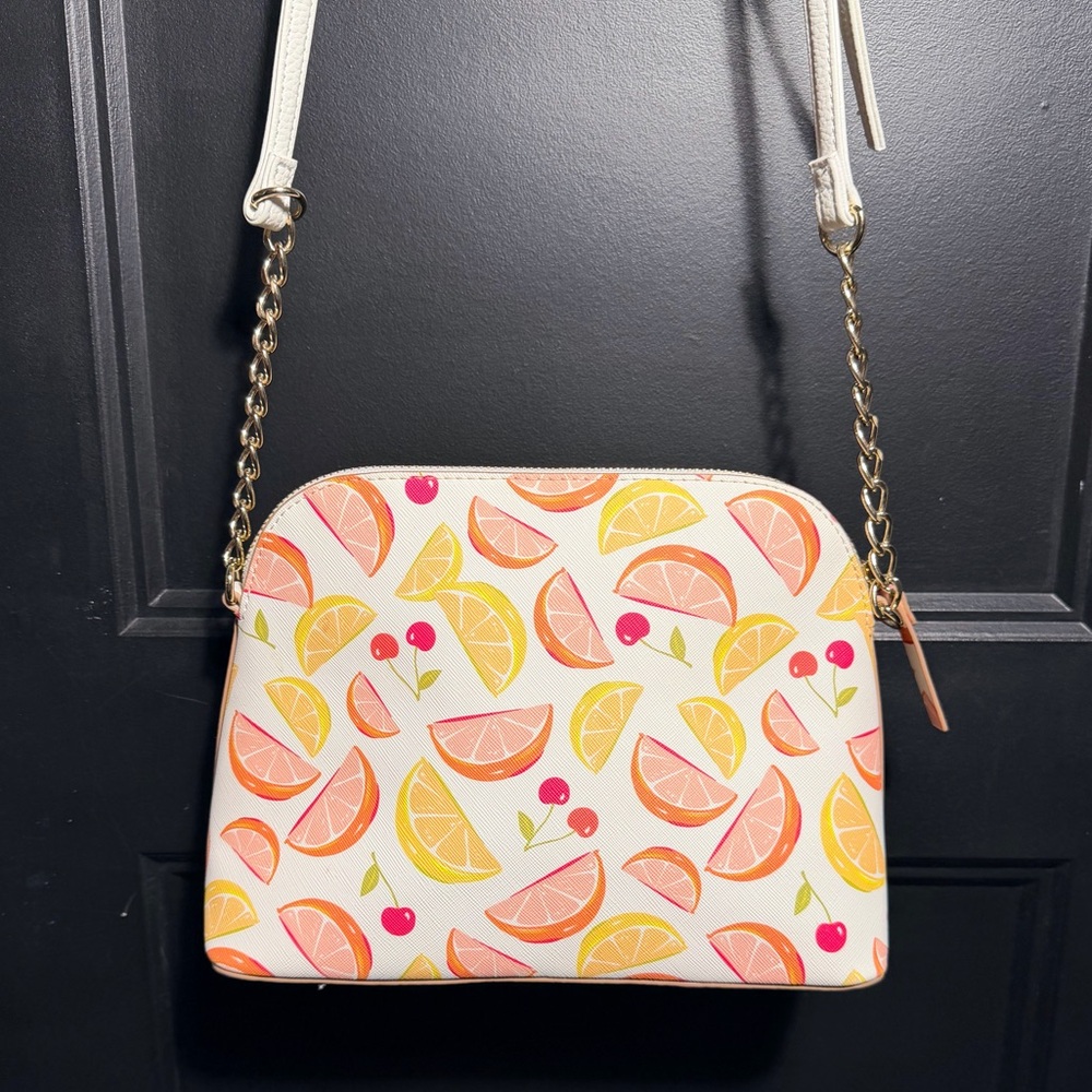 Nanette Lepore Citrus and Cherry Print Adjustable Crossbody Bag